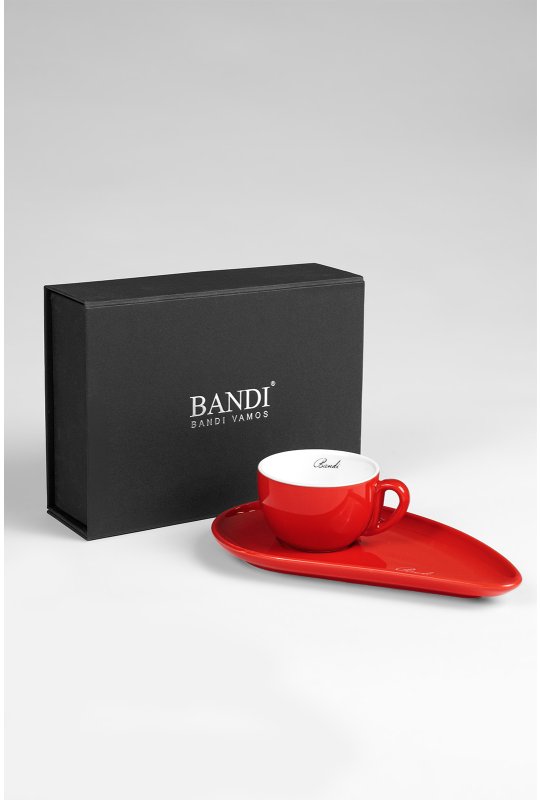 Porcelánový šálek na kávu BANDI Rosso, dárkový box