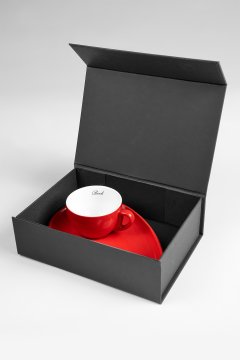 Porcelánový šálek na kávu BANDI Rosso, dárkový box