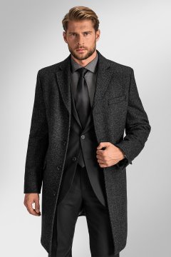 Pánský kabát BANDI, model SLIM ALVANO Antracit