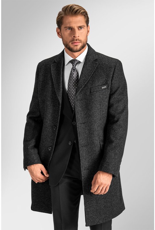Pánský kabát BANDI, model TAILORED NAVELLO Antracit
