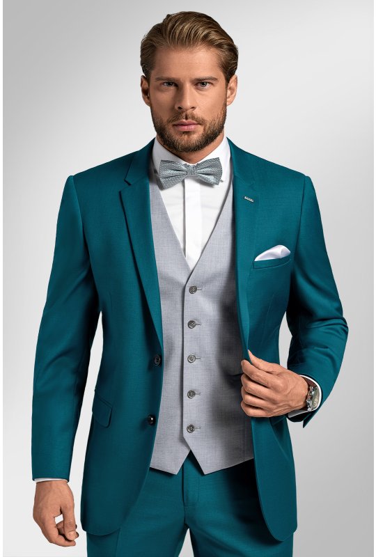 Pánský oblek BANDI MARANELI Petrol, střih SLIM FIT