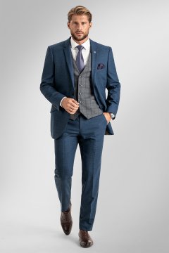Pánský oblek INNOCENZO Blu, střih SLIM FIT