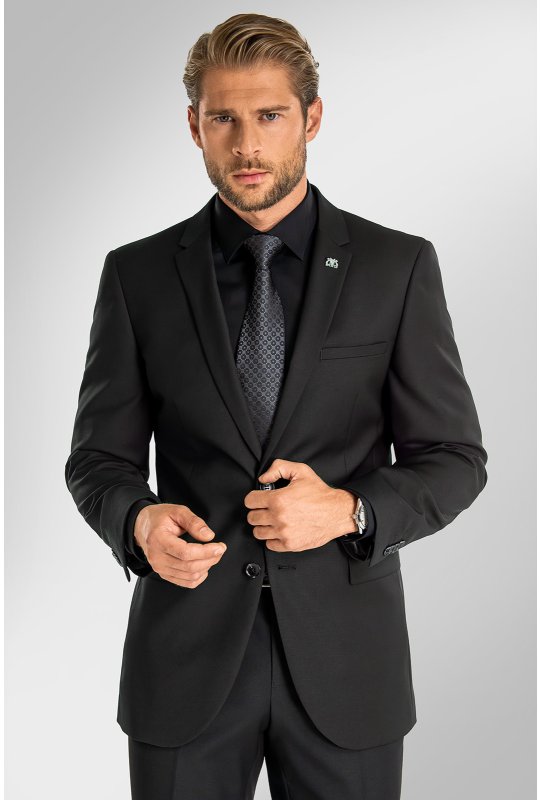 Pánský oblek BANDI SAVARO Nero, střih SLIM FIT