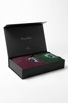 Set pánských svetrů EDGARO Emerald a Marsala, 2 ks v dárkovém boxu