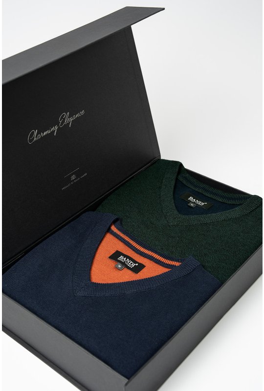 Set pánských svetrů MARCELIO Emerald a Marin, 2 ks v dárkovém boxu