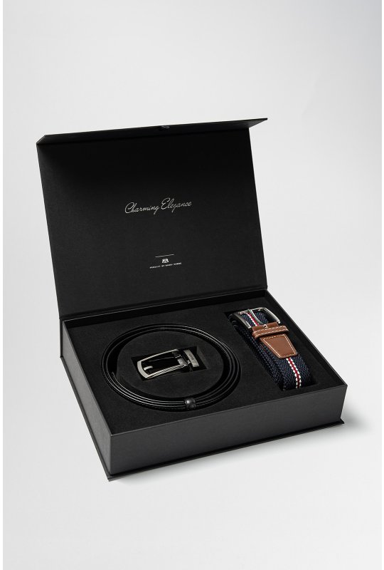 Set dvou pánských opasků BANDI, model VENTARO Nero