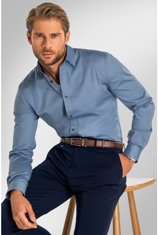 Pánská košile BANDI, model REGULAR DIMETRO Indaco