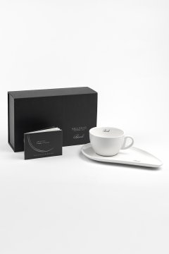 Porcelánový šálek na kávu BANDI Bianco, 280 ml, v dárkovém boxu