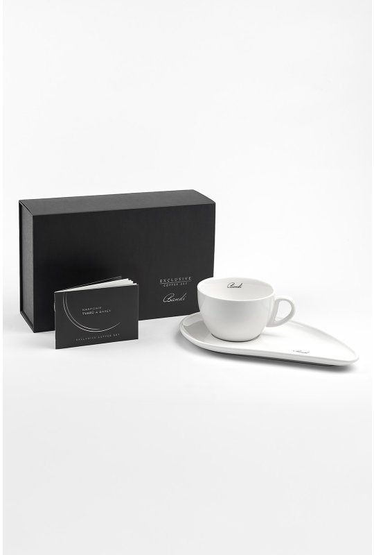 Porcelánový šálek na kávu BANDI Bianco, 280 ml, v dárkovém boxu