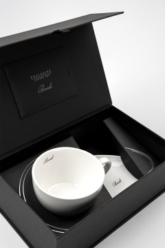 Porcelánový šálek na kávu BANDI Bianco, 280 ml, v dárkovém boxu