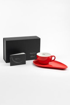 Porcelánový šálek na kávu BANDI Rosso, 280 ml, v dárkovém boxu