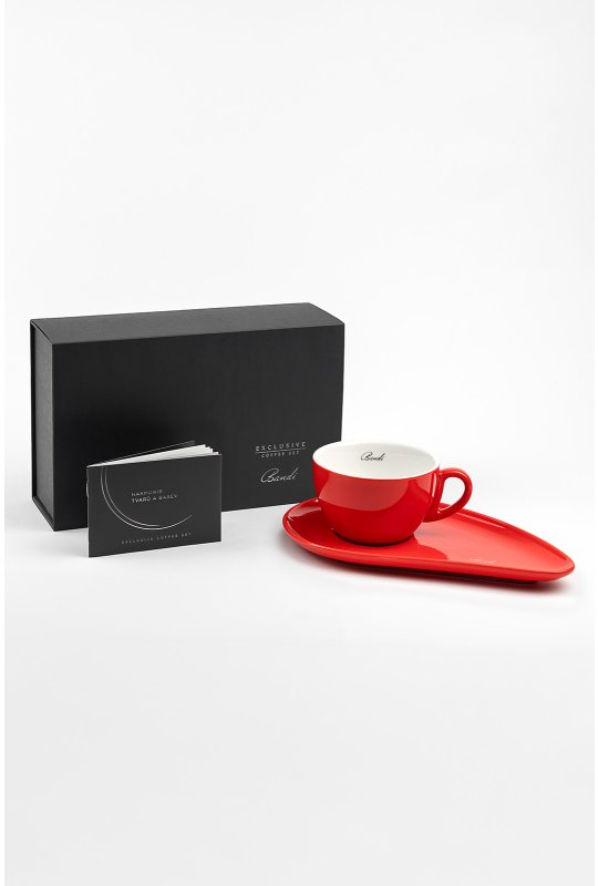 Porcelánový šálek na kávu BANDI Rosso, 280 ml, v dárkovém boxu