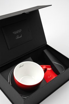 Porcelánový šálek na kávu BANDI Rosso, 280 ml, v dárkovém boxu