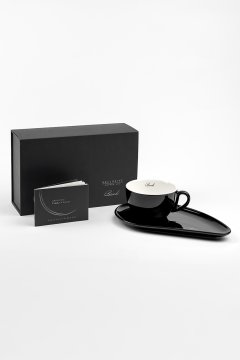 Porcelánový šálek na kávu BANDI Nero, 280 ml, v dárkovém boxu