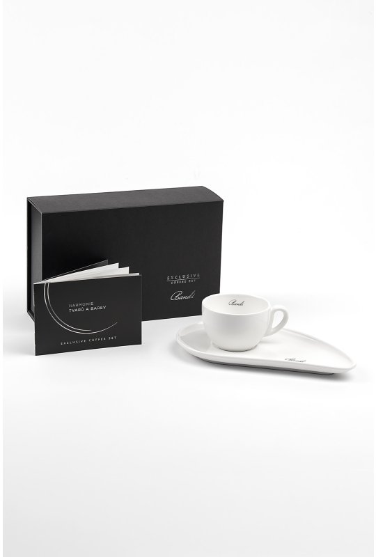 Porcelánový šálek na kávu BANDI Bianco, 80 ml, v dárkovém boxu