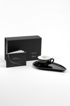 Porcelánový šálek na kávu BANDI Nero, 80 ml, v dárkovém boxu
