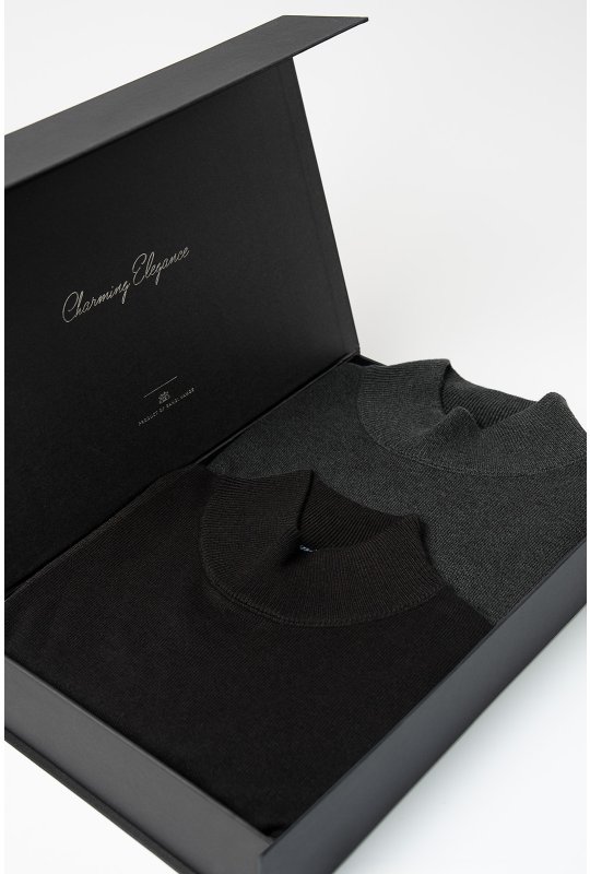 Set pánských roláků SERAFIO Nero a Emerald, 2 ks v dárkovém boxu