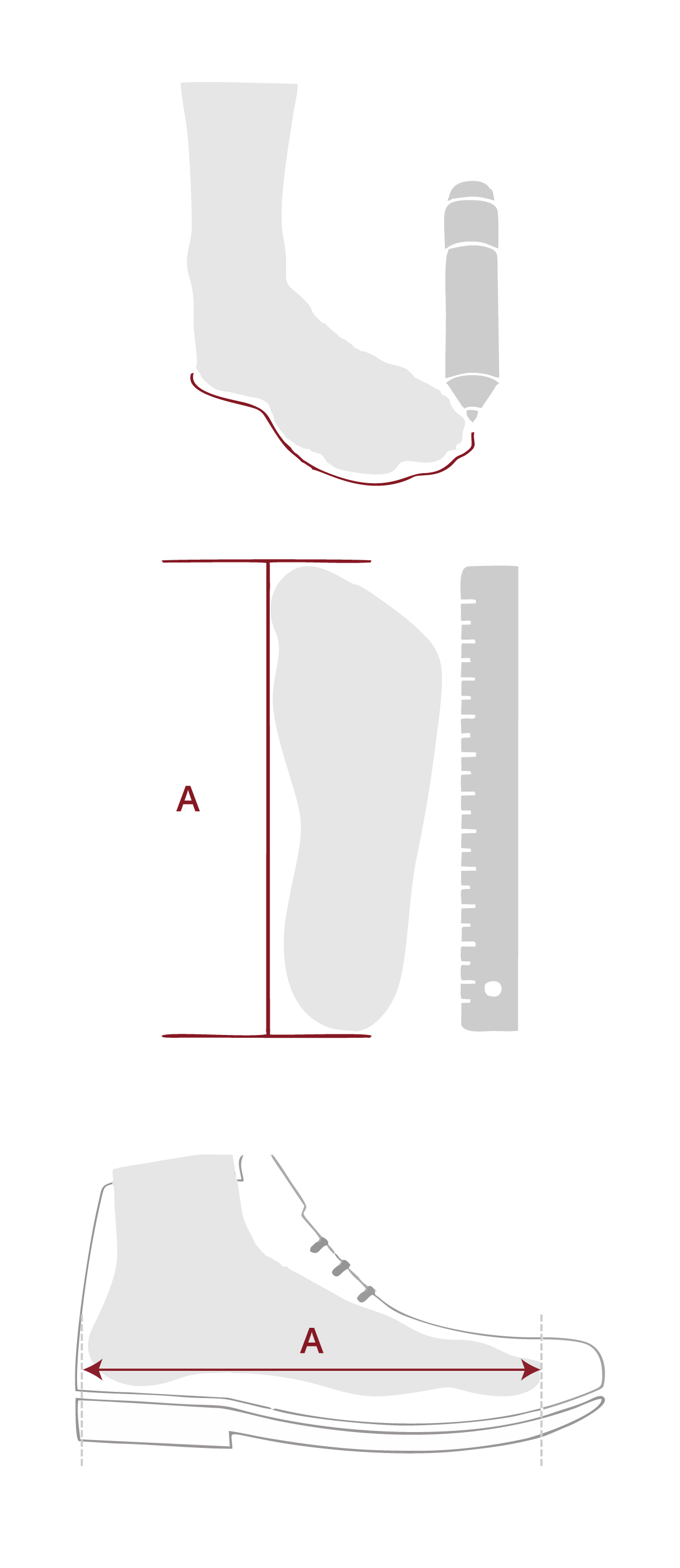 Rozměrová tabulka pánské obuvi TORIO