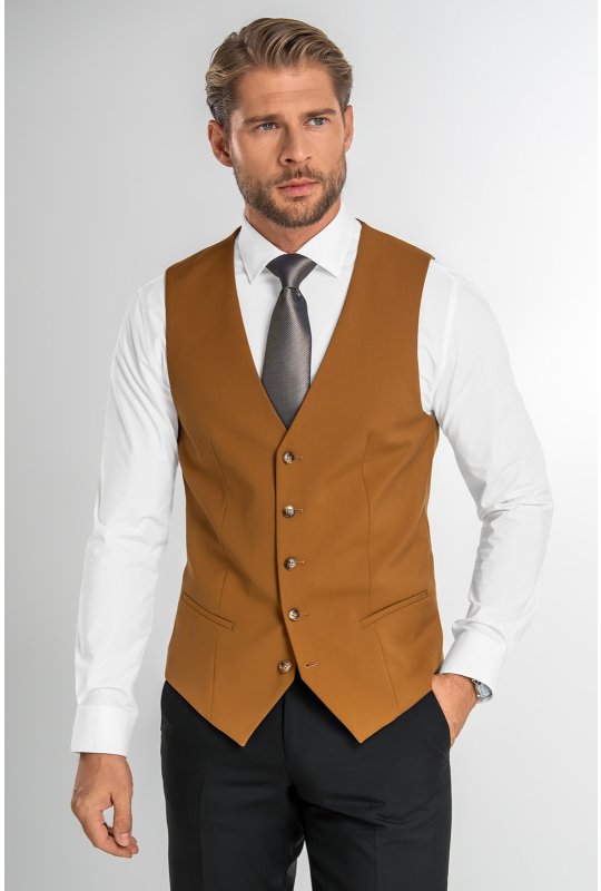 Pánská vesta BANDI, model SLIM DORISO Ochre