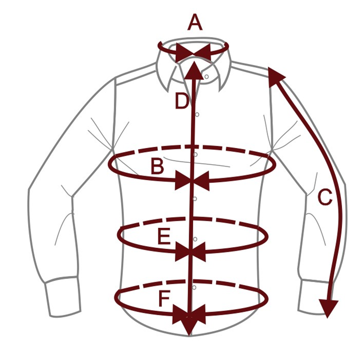 Rozměrová tabulka pánských košil SLIM SS26 - ZOLVIO, SCAMARIO