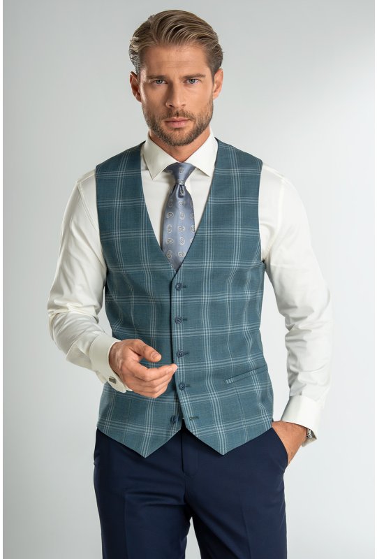 Pánská vesta BANDI, model TAILORED LANERTO Ciano