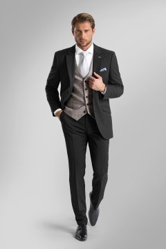 Pánský oblek BANDI MANFREDI Nero, střih TAILORED FIT